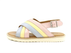 Angulus ice blue/mellow yellow/pale rose sandal med spænde